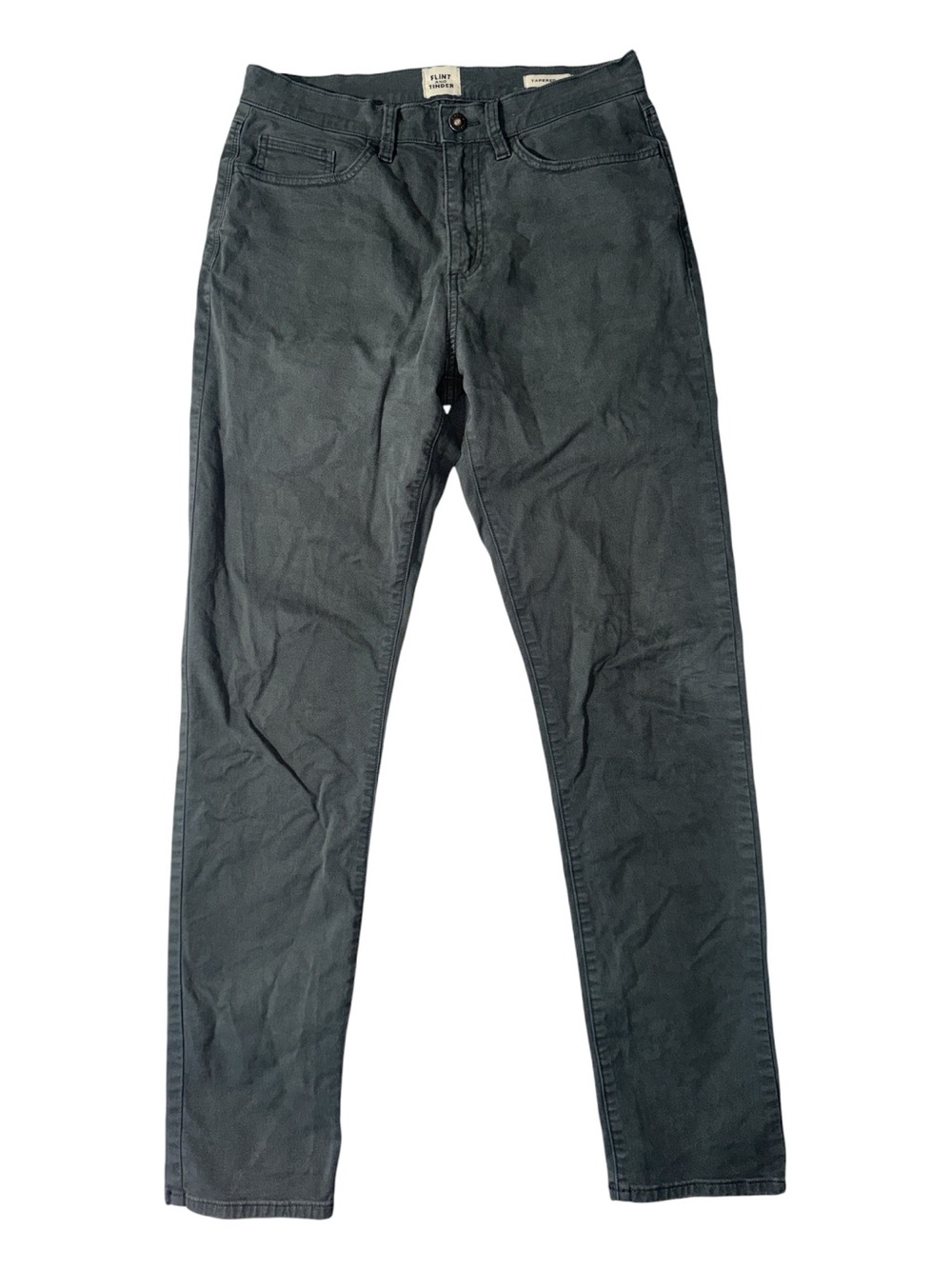 Flint and Tinder mens 30x32 grey tapered fit cotton blend 5-pocket pants EUC